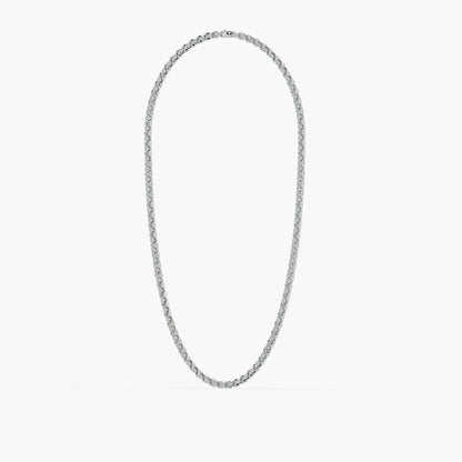 Guru Jewel's Exclusive Round Diamond Studded Silver String For Him