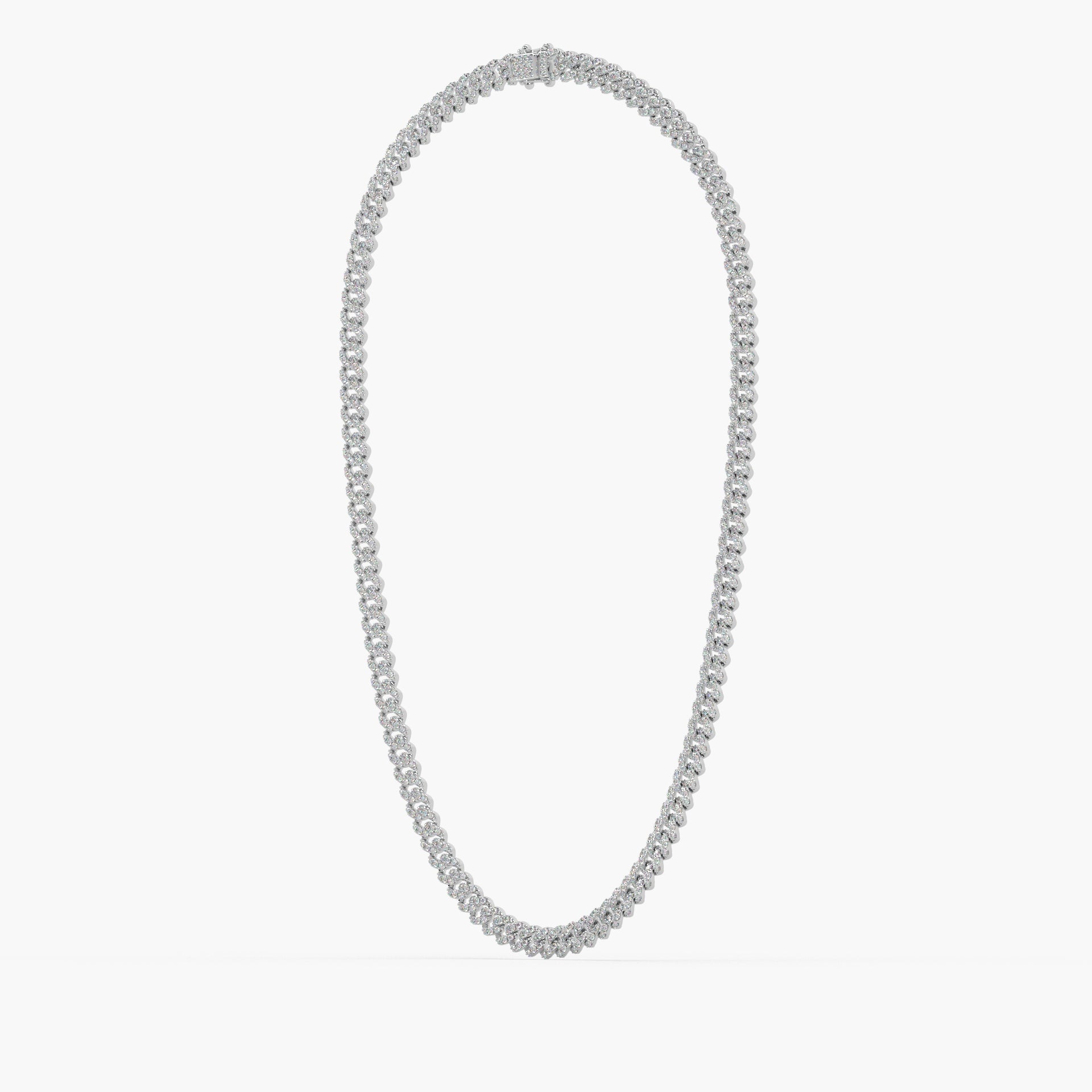 Guru Jewel's Round Diamond Studded Exclusive Silver Cuban Chain For Him