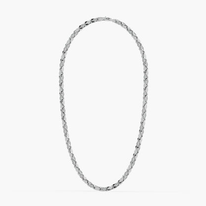Guru Jewel's Fascinating Round Diamond Studded Silver Chain For Him