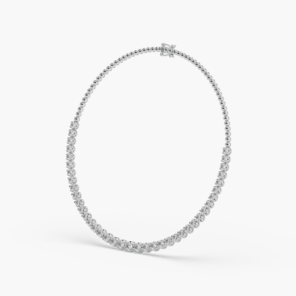 Guru Jewel's Round Solitaire Diamond Studded Silver String Necklace For Her