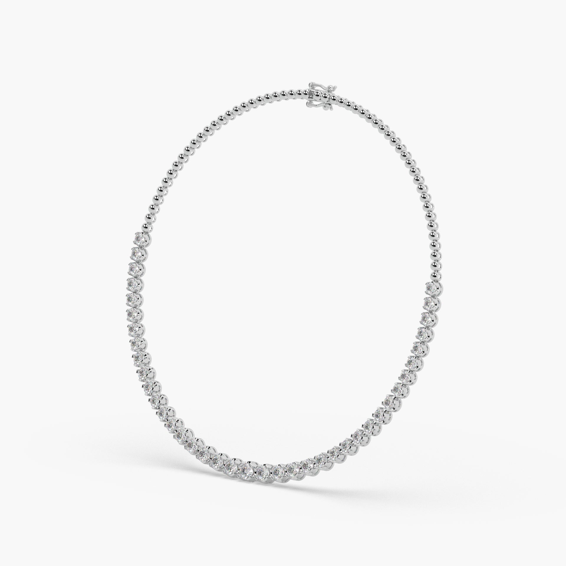 Guru Jewel's Round Solitaire Diamond Studded Silver String Necklace For Her