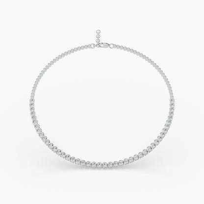 Guru Jewel's Round Solitaire Diamond Studded Fascinating Silver String Necklace For Her