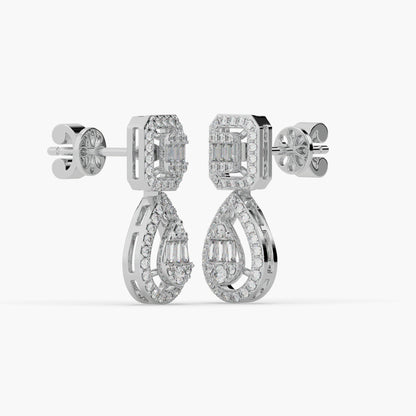 Guru Jewel's Diamond Studded Devastating Silver Earrings For Her