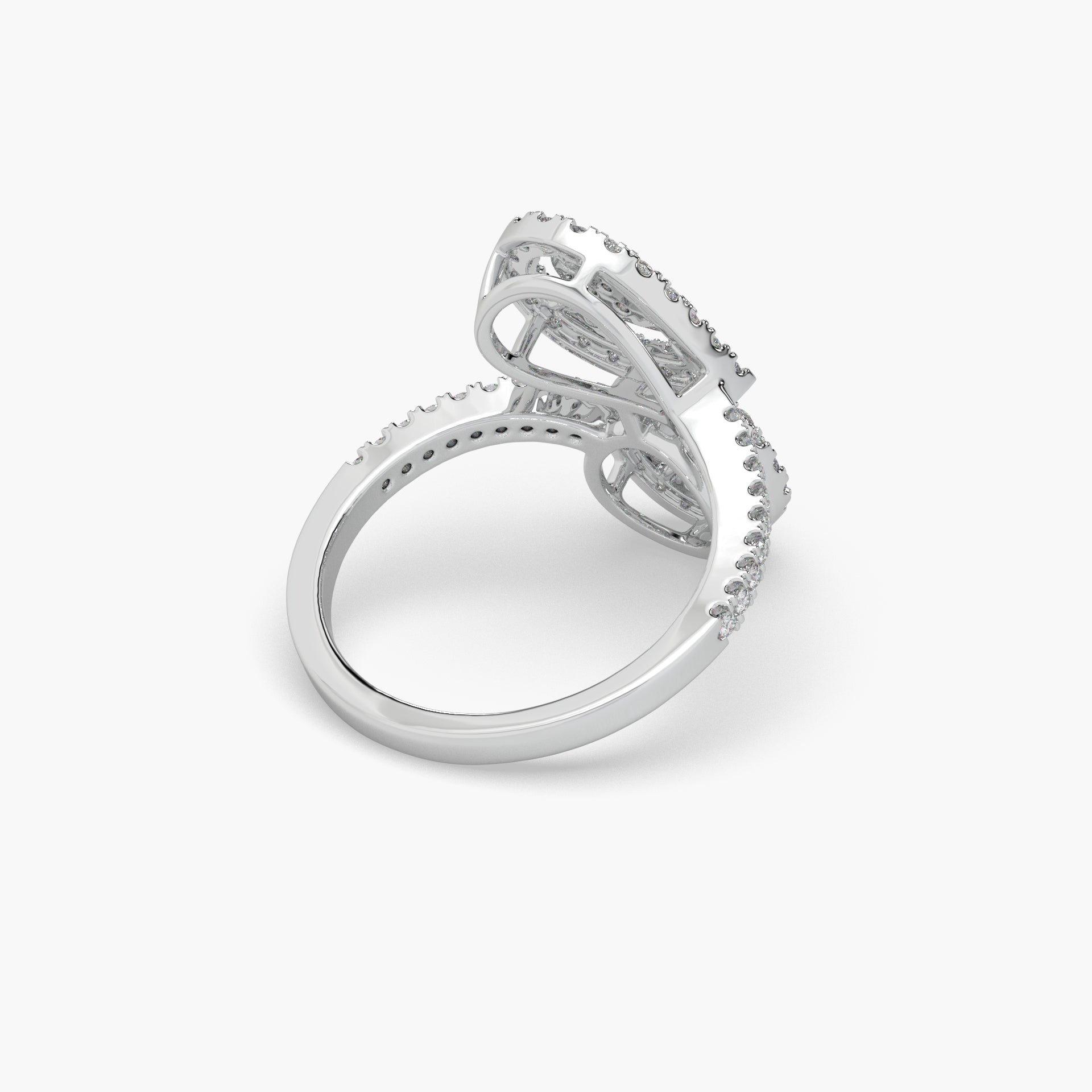 Guru Jewel's Round Diamond Studded Elegant Silver Ring For Her