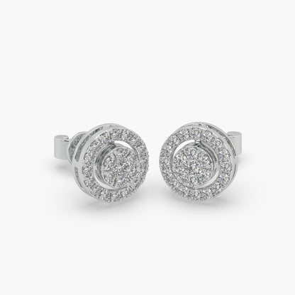 Guru Jewel's Round Diamond Studded Fascinating Design Earrings For Her