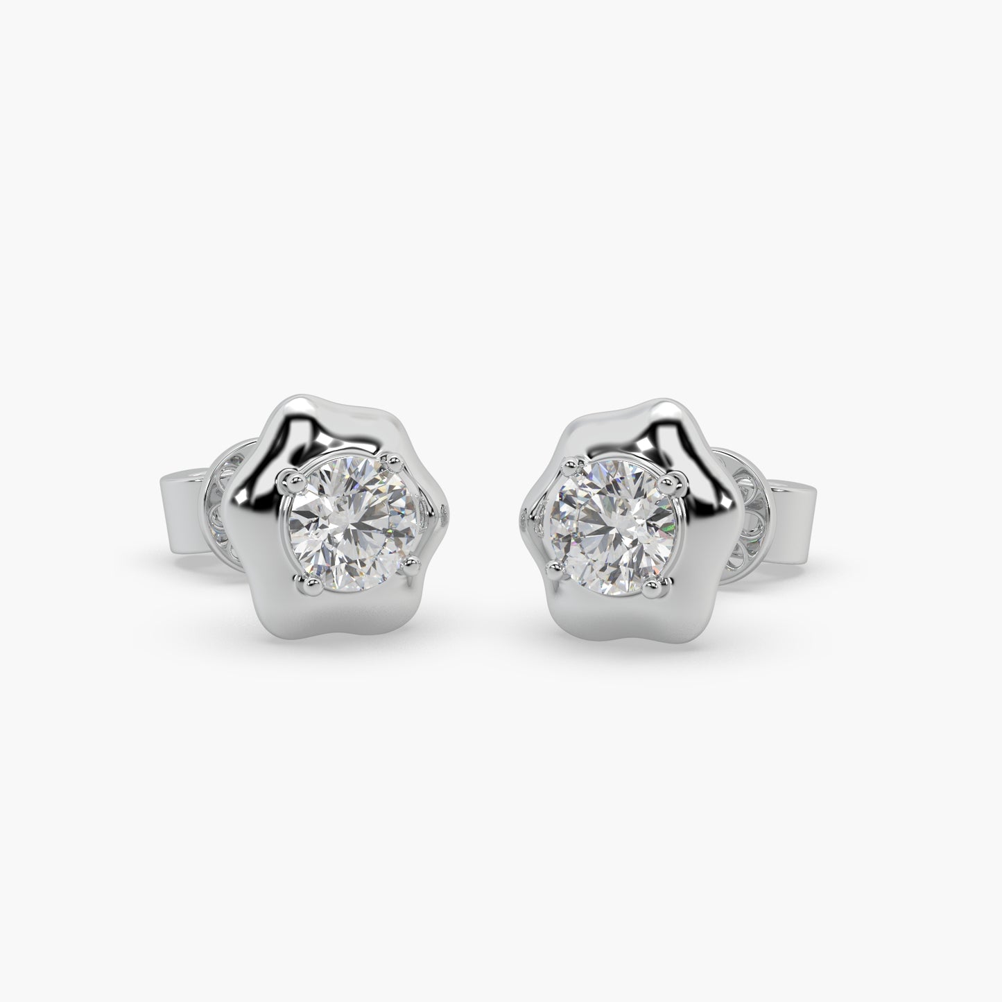 Guru Jewel's Round Solitaire Studded Fancy Shape Earrings For Her