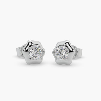 Guru Jewel's Round Solitaire Studded Fancy Shape Earrings For Her