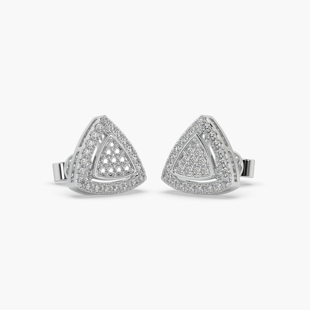Guru Jewel's Beauteous Silver And Diamond Studded Earrings For Her