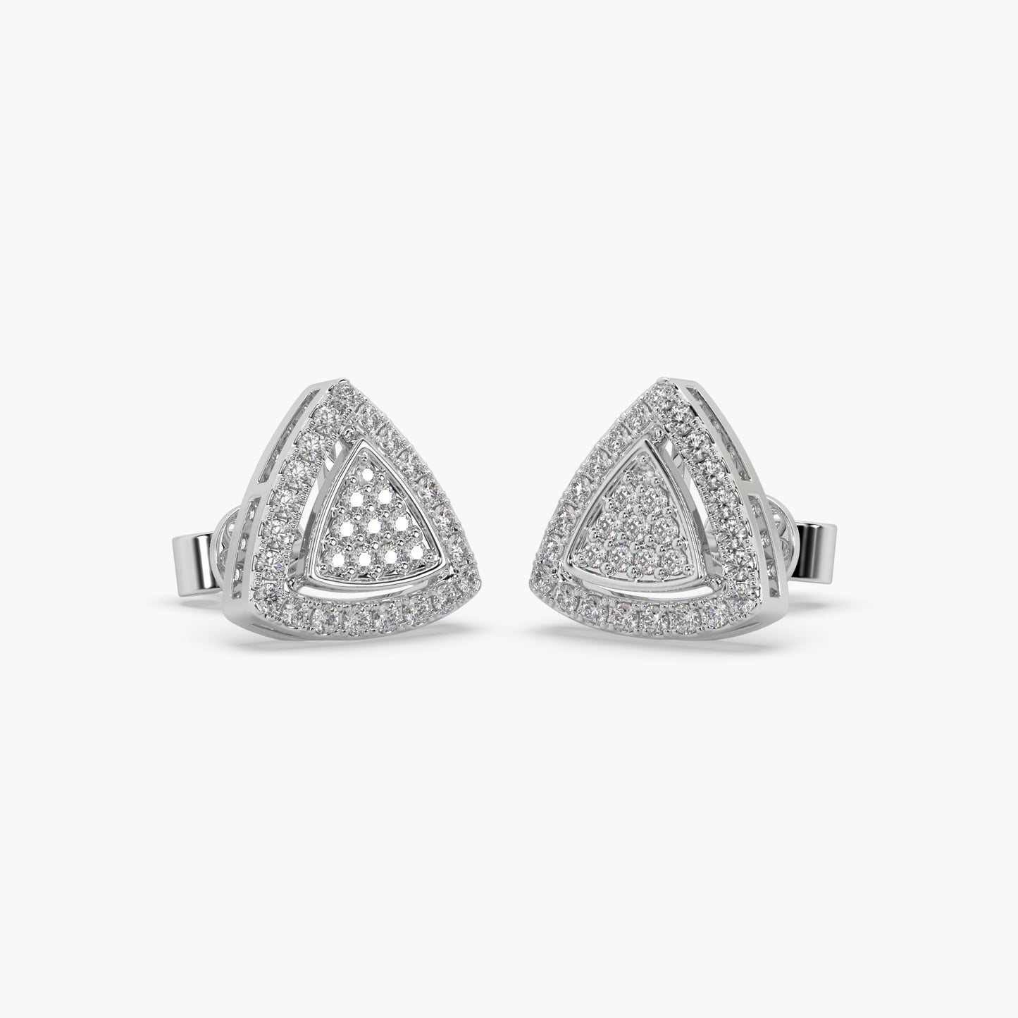 Guru Jewel's Moissanite Studded Silver Earings For Her