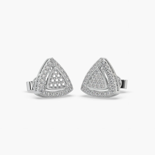 Guru Jewel's Moissanite Studded Silver Earings For Her