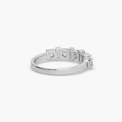 Guru Jewel's Bugget And Round Studded Silver Band Ring For Her