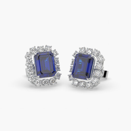 Guru Jewel's Emerald And Round Moissanite Studded Earings For Her