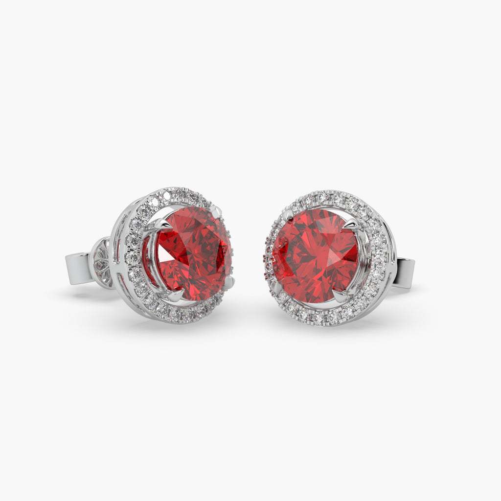 Guru Jewel's Round Solitaire Diamond Earrings For Her