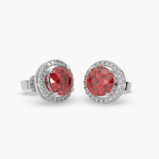 Guru Jewel's Moissanite Studded Round Solitaire Diamond Earings For Her