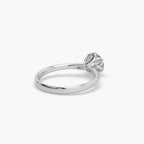 Guru Jewel's Round Solitaire Diamond Studded Silver Ring For Her