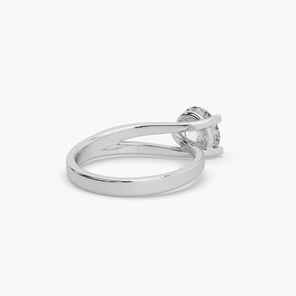 Guru Jewel's Round Solitaire Studded Exclusive Silver Ring For Her