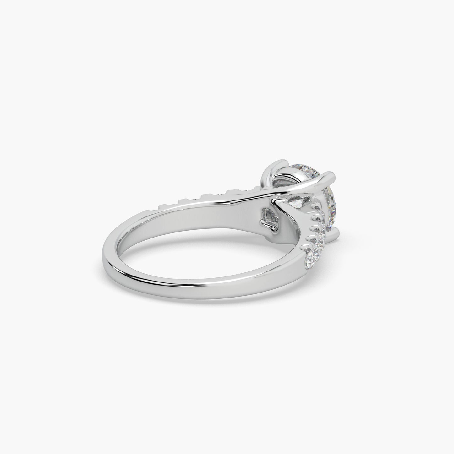 Guru Jewel's Round Solitaire Studded Exclusive Silver Ring For Her