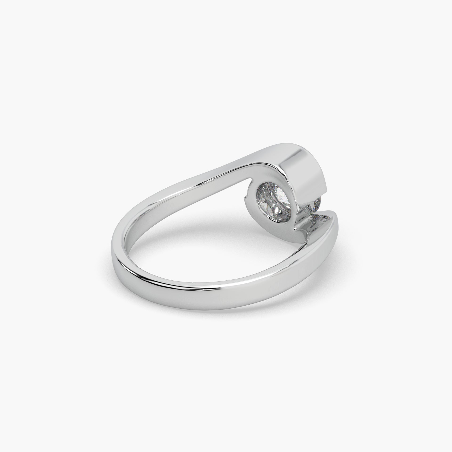 Guru Jewel's Round Solitaire Studded Exclusive Silver Ring For Her