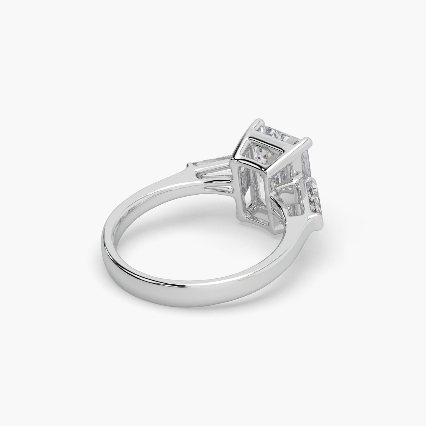 Guru Jewel's Fancy Shaped Emerald And Bugget Diamond Studded Silver Ring For Her