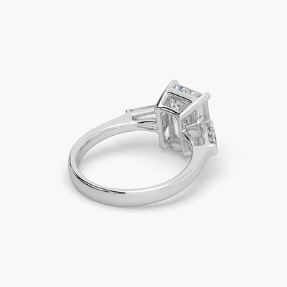 Guru Jewel's Fancy Shaped Emerald And Bugget Diamond Studded Silver Ring For Her