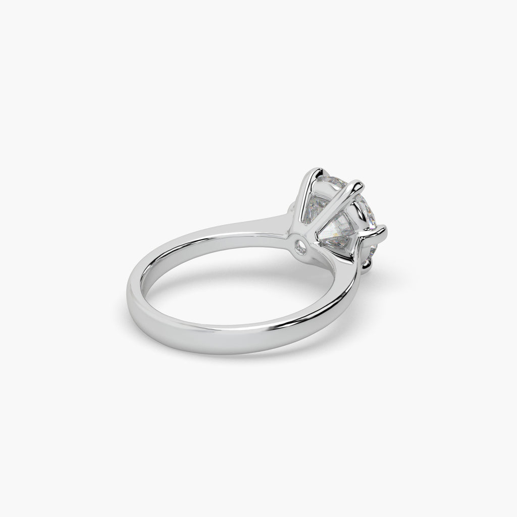 Guru Jewel's Round Solitaire Diamond Studded Exclusive Engagement Silver Sing For Her