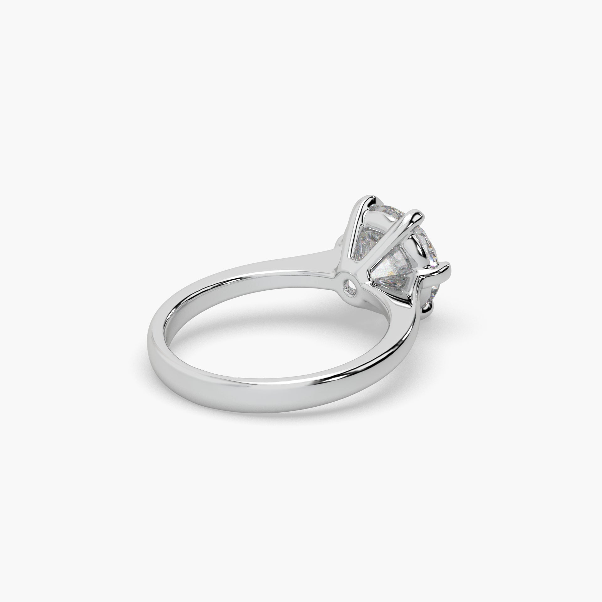 Guru Jewel's Round Solitaire Diamond Studded Exclusive Engagement Silver Sing For Her
