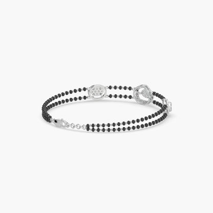 Guru Jewel's Diamond Studded Exclusive Silver Mangalsutra Bracelet For Her