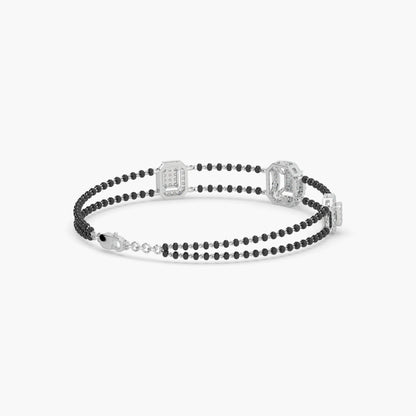 Guru Jewel's Diamond Studded Astonishing Silver Mangalsutra Bracelet For Her