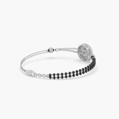 Guru Jewel's Diamond Studded Silver Mangalsutra Bracelet For Her