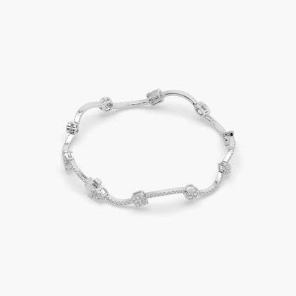 Guru Jewel's Diamond Studded Fascinating Silver Loose Bracelet For Her