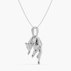 Guru Jewel's Exclusive Jaguar Pattern Diamond Studded Silver Only Pendent