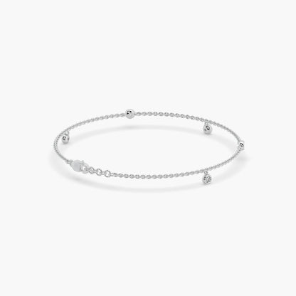 Guru Jewel's Round Diamond Studded Fascinating Silver Loose Bracelet For Her