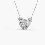Guru Jewel's Pear Shaped Diamond Studded Silver Only Pendent For Her