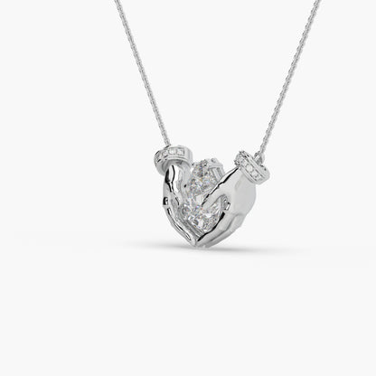 Guru Jewel's Pear Shaped Diamond Studded Silver Only Pendant For Her