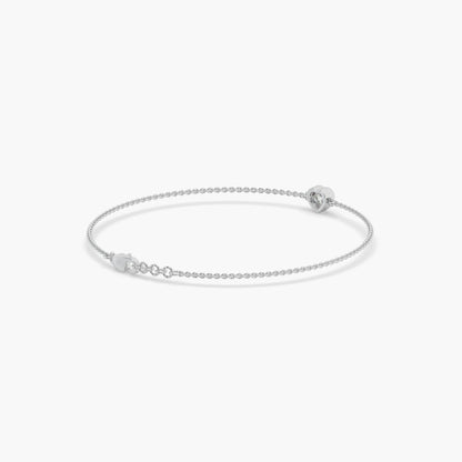 Guru Jewel's Heart Shaped Diamond Studded Loose Silver Bracelet For Her