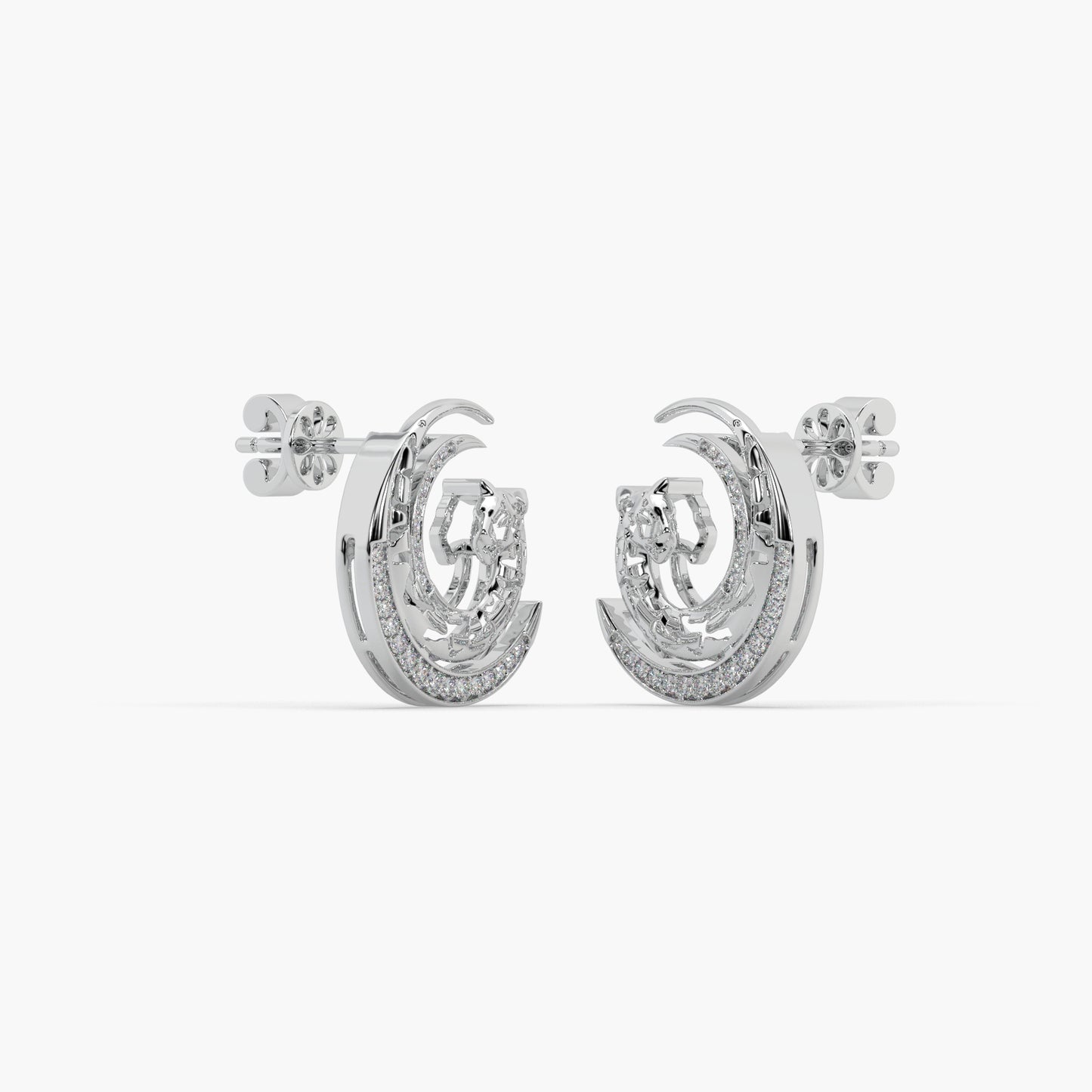 Guru Jewel's Captivating Diamond Studded Panther Pattern Earrings For Her