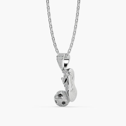 Guru Jewel's Football Special Diamond Studded Silver Only Pendant