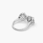 Guru Jewel's Round And Bugget Diamond Studded Silver Ring For Her
