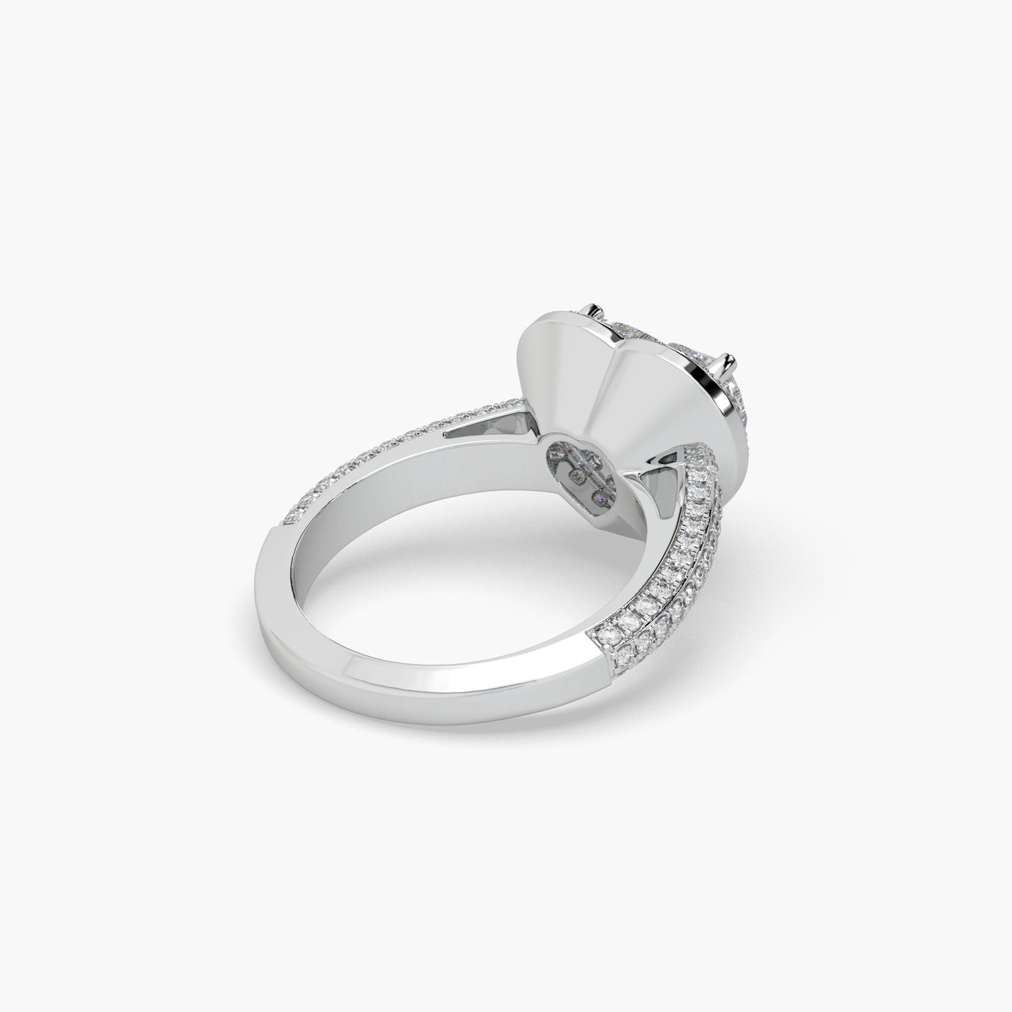 Guru Jewel's Fancy Heart And Round Diamond Studded Heart Shaped Fabulous Ring For Her