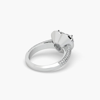 Guru Jewel's Fancy Heart And Round Diamond Studded Heart Shaped Fabulous Ring For Her