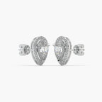 Guru Jewel's Pear Shaped Diamond Studded Silver Earrings For Her