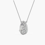 Guru Jewel's Pear Shaped Diamond Studded In Silver Only Pendent For Her