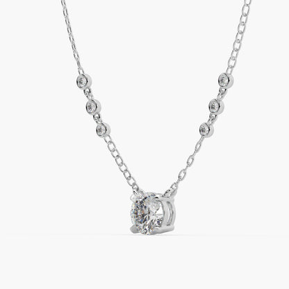 Guru Jewel's Round Solitaire Diamond Studded In Silver Only Pendant For Her