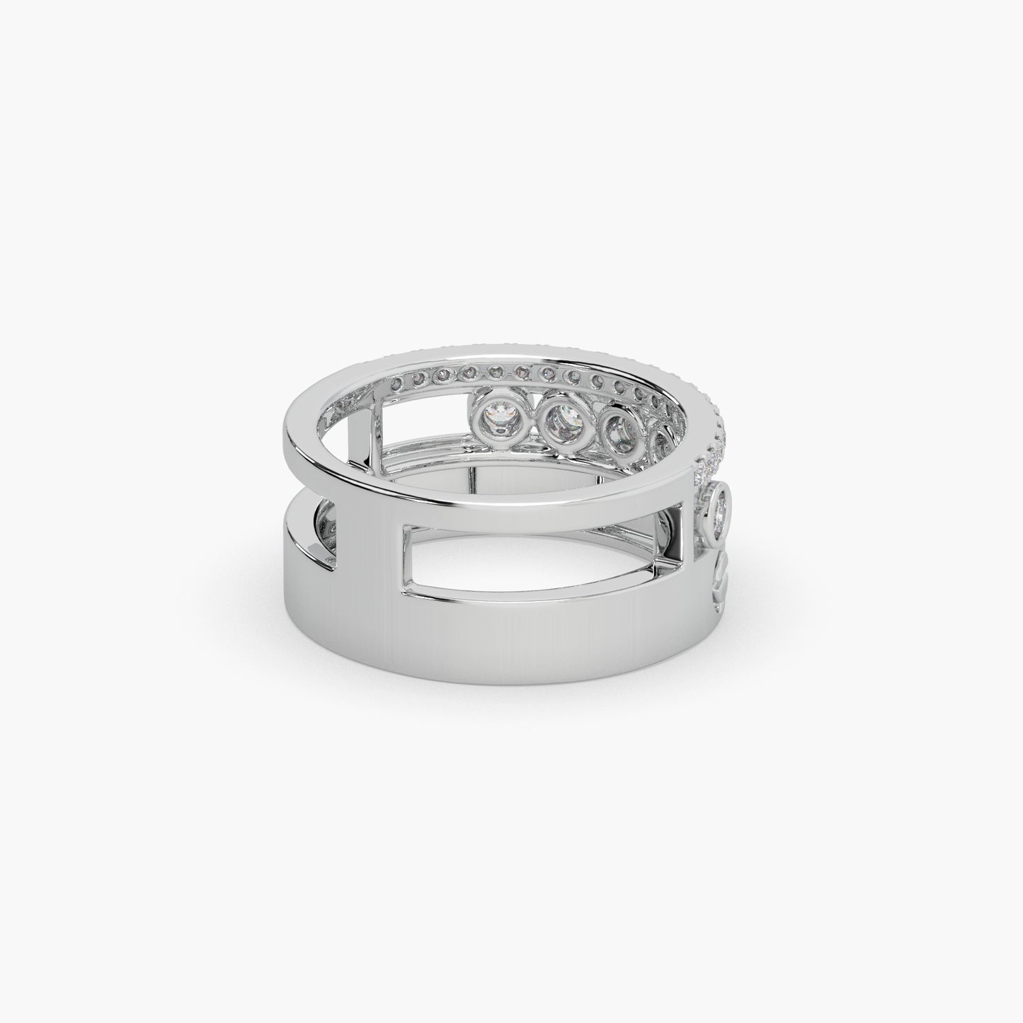 Guru Jewel's Round Diamond Studded Fashion Silver Ring For Her