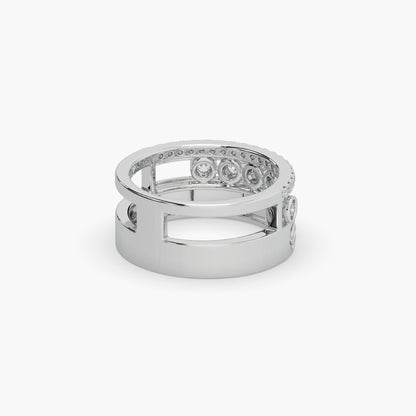 Guru Jewel's Round Diamond Studded Fashion Silver Ring For Her
