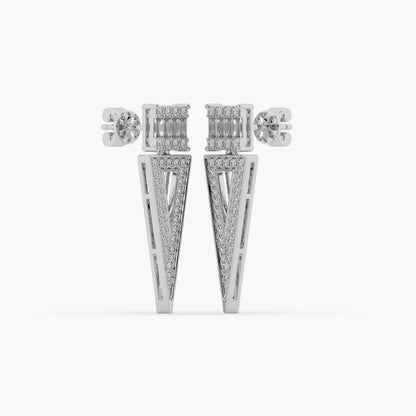 Guru Jewel's Round And Baugget Diamond Studded Fascinating Earrings For Her