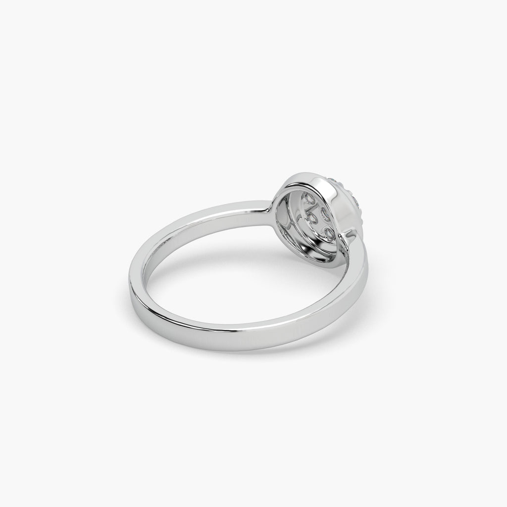 Guru Jewel's Round Diamond Studded Fascinating Silver Ring For Her