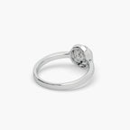 Guru Jewel's Round Diamond Studded Fascinating Silver Ring For Her