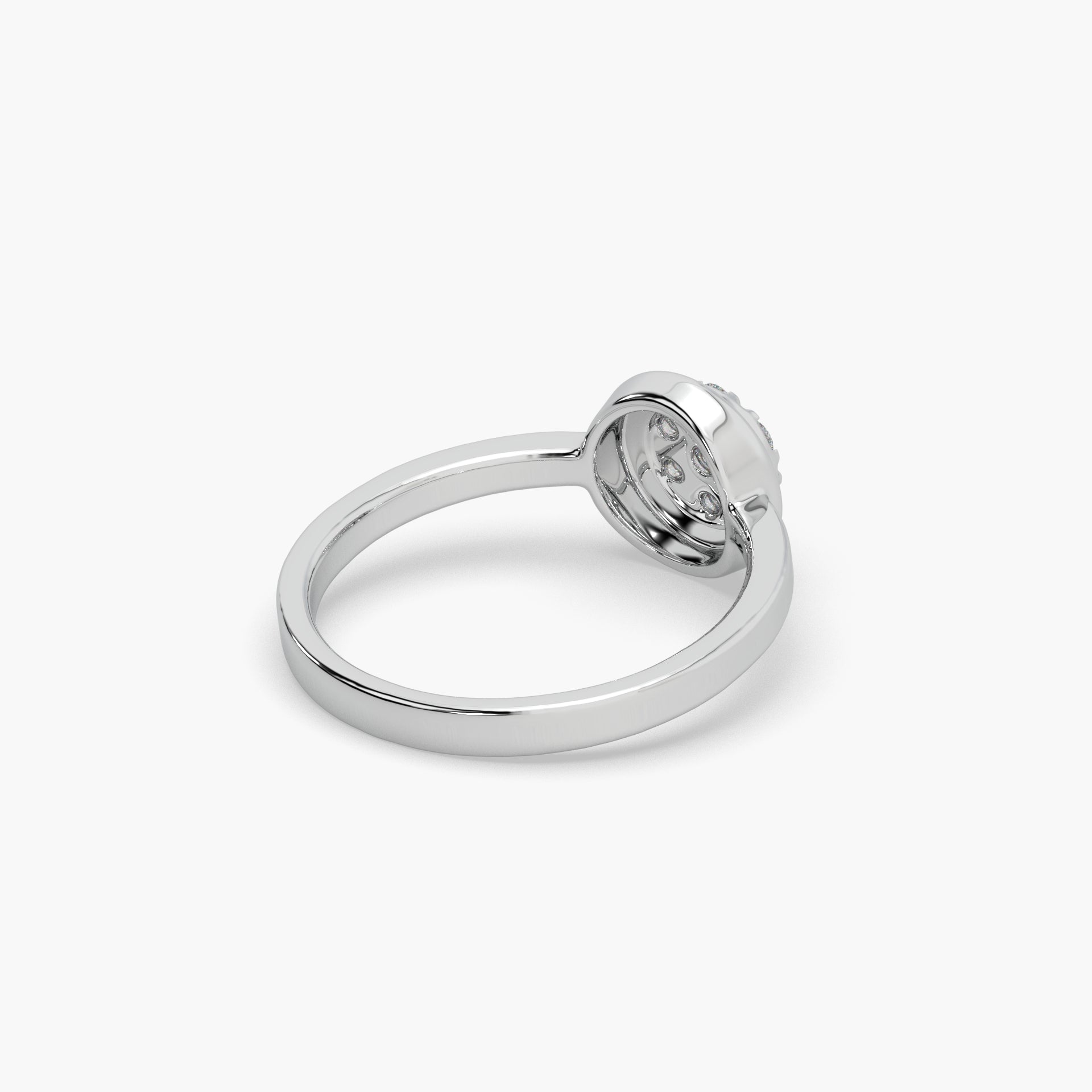 Guru Jewel's Round Diamond Studded Fascinating Silver Ring For Her