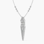 Guru Jewel's Round Diamond And Baugget Studded In Silver Fascinating Only Pendent For Her